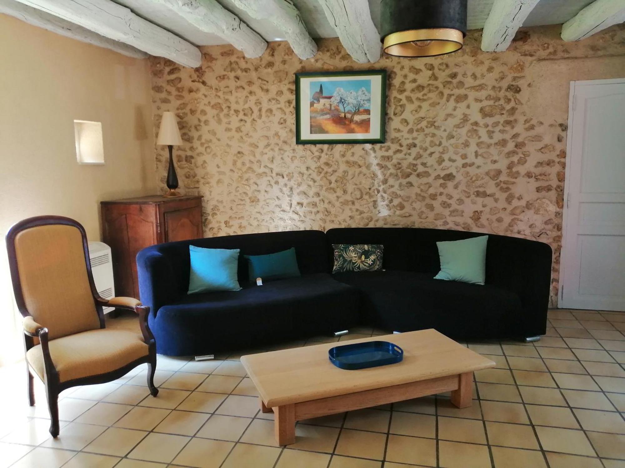 Gite Les Mareillauds - Piscine Salon Ruang foto