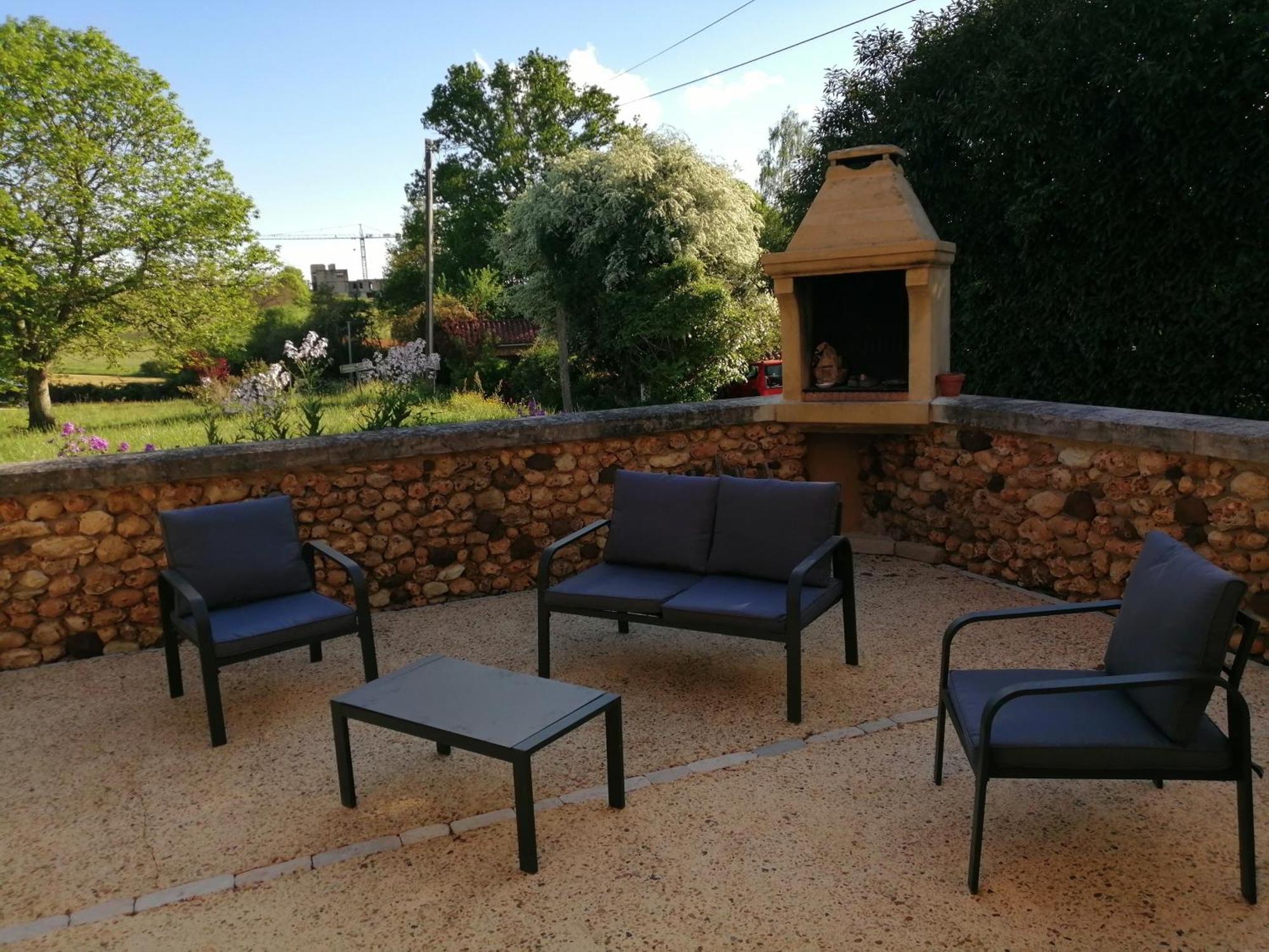 Gite Les Mareillauds - Piscine Salon Ruang foto